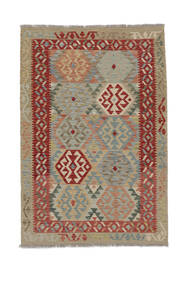  Kelim Afghan Old Style Matot 122X179 Villamatto Ruskea/Tummanpunainen Pieni Matto Carpetvista
