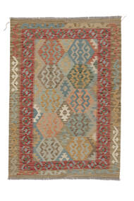 123X173 絨毯 キリム アフガン オールド スタイル オリエンタル 茶色/ダークレッド (ウール, アフガニスタン) Carpetvista