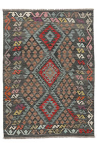 Kilim Afghan Old Style Tapis 126X173 De Laine Noir/Marron Petit Carpetvista