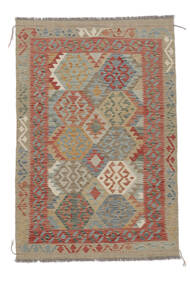  Kelim Afghan Old Style Matot 118X176 Ruskea/Tummanpunainen Carpetvista
