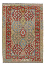  Kilim Afegão Old Style Tapete 128X180 Lã Castanho/Vermelho Escuro Pequeno Carpetvista