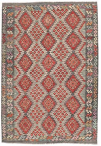  Kilim Afghan Old Style Rug 204X296 Brown/Dark Yellow Carpetvista