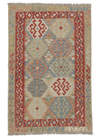  Kelim Afghan Old Style Matot 117X181 Villamatto Ruskea/Tummanpunainen Pieni Matto Carpetvista