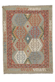  Kelim Afghan Old Style Matot 124X167 Ruskea/Tummanpunainen Carpetvista