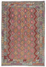  196X293 Kelim Afghan Old Style Matot Matto Ruskea/Tummanpunainen Afganistan Carpetvista