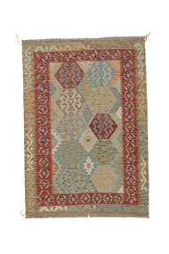 Kelim Afghan Old Style Matot 123X171 Villamatto Ruskea/Tummanpunainen Pieni Matto Carpetvista