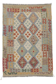 120X171 絨毯 オリエンタル キリム アフガン オールド スタイル 茶色/ダークグレー (ウール, アフガニスタン) Carpetvista