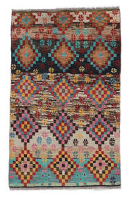 絨毯 Moroccan Berber - Afghanistan 87X143 ダークレッド/ブラック (ウール, アフガニスタン)