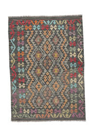 Kilim Afghan Old Style Rug 123X169 Brown/Black Wool, Afghanistan Carpetvista