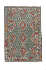 124X179 Kelim Afghan Old Style Matta Orientalisk Mörkgrön/Mörkgul (Ull, Afghanistan) Carpetvista