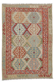 123X179 絨毯 キリム アフガン オールド スタイル オリエンタル 茶色/ダークレッド (ウール, アフガニスタン) Carpetvista