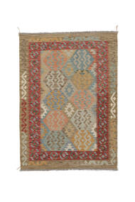  Kelim Afghan Old Style Matot 122X168 Villamatto Ruskea/Tummanpunainen Pieni Matto Carpetvista
