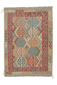  Kelim Afghan Old Style Matot 129X184 Ruskea/Tummanpunainen Carpetvista