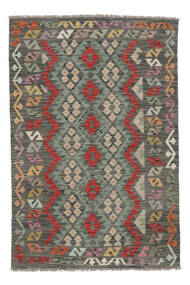 120X178 Tappeto Orientale Kilim Afghan Old Style Verde Scuro/Giallo Scuro (Lana, Afghanistan) Carpetvista