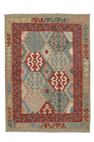 絨毯 オリエンタル キリム アフガン オールド スタイル 126X171 茶色/ダークレッド (ウール, アフガニスタン)