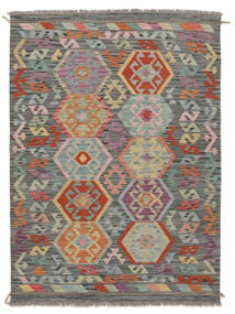  126X173 Kelim Afghan Old Stil Teppich Braun/Dunkelgrün Afghanistan Carpetvista