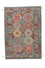 125X172 Kelim Afghan Old Style Vloerkleed Oosters Donkergroen/Donker Geel (Wol, Afghanistan) Carpetvista