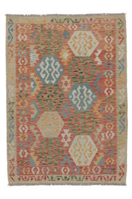  Kelim Afghan Old Style Matta 135X186 Brun/Mörkgrön Carpetvista