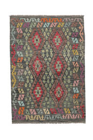  119X170 Kelim Afghan Old Style Vloerkleed Zwart/Bruin Afghanistan Carpetvista