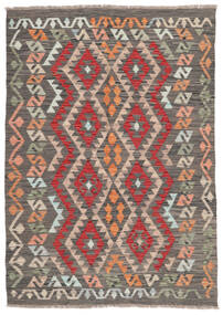 絨毯 オリエンタル キリム アフガン オールド スタイル 124X176 茶色/グリーン (ウール, アフガニスタン)