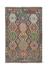 Kelim Afghan Old Style Matta 124X184 Mörkgul/Brun Ull, Afghanistan Carpetvista