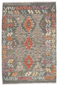  Kelim Afghan Old Style Matot 102X149 Villamatto Ruskea/Tummanharmaa Pieni Matto Carpetvista