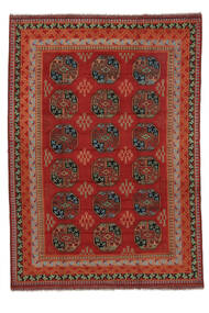 198X284 Tappeto Afghan Fine Orientale Rosso Scuro/Nero (Lana, Afghanistan) Carpetvista