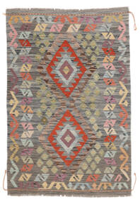  Kilim Afghan Old Style Rug 95X147 Wool Brown/Dark Grey Small Carpetvista