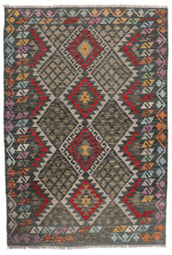 120X177 絨毯 オリエンタル キリム アフガン オールド スタイル ブラック/ダークグレー (ウール, アフガニスタン) Carpetvista