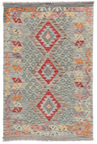 100X149 絨毯 オリエンタル キリム アフガン オールド スタイル ダークグレー/オレンジ (ウール, アフガニスタン) Carpetvista