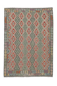  Itämainen Kelim Afghan Old Style Matot Matto 207X288 Tummankeltainen/Ruskea Villa, Afganistan Carpetvista