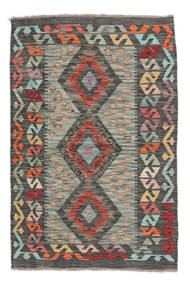  100X147 Kilim Afghan Old Style Rug Brown/Black Afghanistan Carpetvista