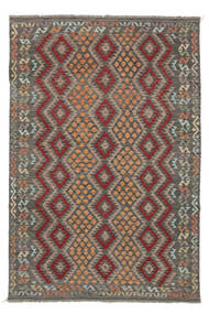 絨毯 オリエンタル キリム アフガン オールド スタイル 203X300 茶色/ブラック (ウール, アフガニスタン)