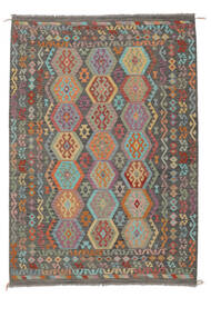 213X296 Dywan Orientalny Kilim Afgan Old Style Brunatny/Ciemnoczerwony (Wełna, Afganistan) Carpetvista