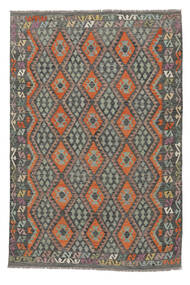 200X290 Kelim Afghan Old Style Matta Orientalisk Brun/Mörkgrön (Ull, Afghanistan) Carpetvista