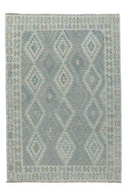 207X298 Kelim Afghan Old Stil Teppich Orientalischer Dunkelgrau/Grau (Wolle, Afghanistan) Carpetvista