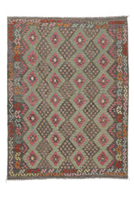  222X290 Kelim Afghan Old Style Matta Brun/Svart Afghanistan Carpetvista