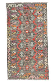  Orientalsk Kelim Afghan Old Style Teppe 93X173Løpere Brun/Mørk Grå Ull, Afghanistan Carpetvista