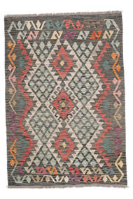 絨毯 キリム アフガン オールド スタイル 101X146 茶色/ブラック (ウール, アフガニスタン)