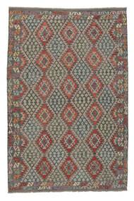  Kelim Afghan Old Style Matot 203X307 Musta/Ruskea Carpetvista
