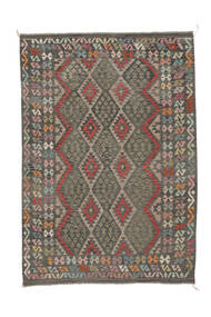 211X297 Kilim Afghan Old Style Rug Oriental Dark Yellow/Brown (Wool, Afghanistan) Carpetvista