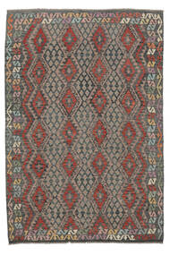 207X301 絨毯 オリエンタル キリム アフガン オールド スタイル 茶色/ブラック (ウール, アフガニスタン) Carpetvista