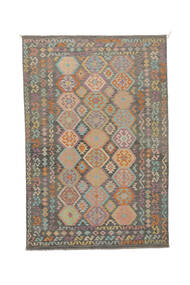199X296 Kilim Afghan Old Style Rug Oriental Brown/Dark Green (Wool, Afghanistan) Carpetvista