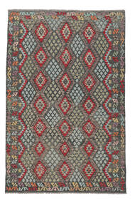  Kelim Afghan Old Stil Teppich 196X299 Schwarz/Grün Carpetvista
