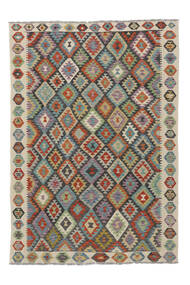  Itämainen Kelim Afghan Old Style Matot Matto 199X282 Tummankeltainen/Musta Villa, Afganistan Carpetvista