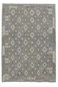 208X294 Kilim Afghan Old Style Rug Oriental Dark Grey/Dark Yellow (Wool, Afghanistan) Carpetvista