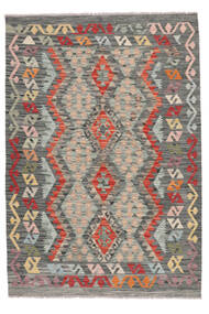  Kilim Afghan Old Style Tappeto 126X180 Di Lana Giallo Scuro/Nero Piccolo Carpetvista
