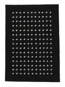 Million Cross Rug - Black 140X200 Black (Wool, India)