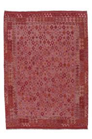  170X240 Kilim Afghan Old Style Rug Dark Red Afghanistan Carpetvista