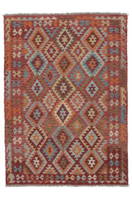169X231 Alfombra Kilim Afghan Old Style Oriental Rojo Oscuro/Marrón (Lana, Afganistán) Carpetvista